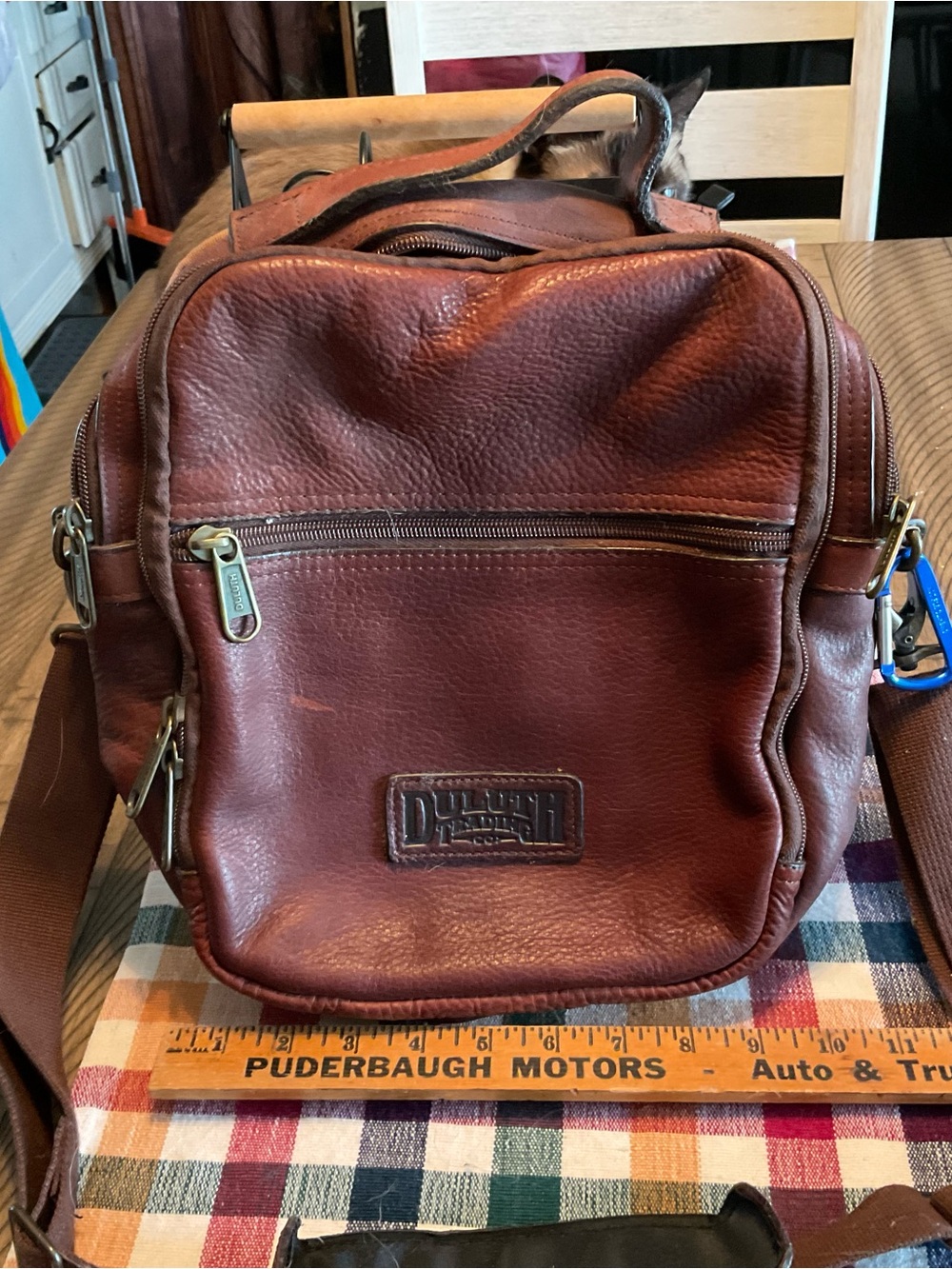 Duluth Trading Co Brown Leather Messenger Bag